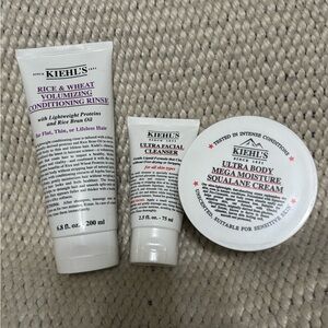 Kiehl's skin and hair care set, brand new items. The best brand for gentle care!